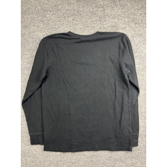 Volcom Shirt Mens XL Black Waffle Knit Long Sleeve Thermal Logo Top - Picture 6 of 6